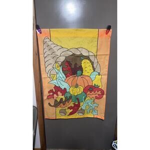 Vintage Cornucopia Harvest Porch Flag